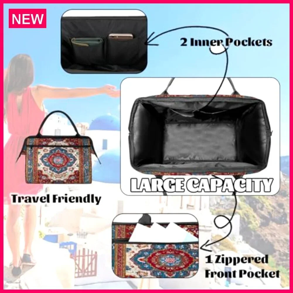 Lightweight Waterproof Travel Duffel Bag, Airplane Friendly Weekender Gym Tote